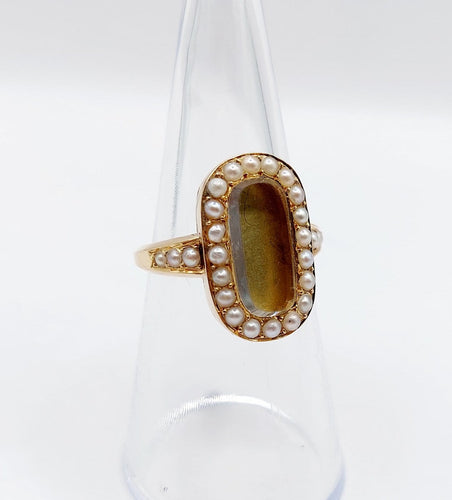 Bague 52 Bague victorienne à secret en or 18K et perles 58 Facettes A07791