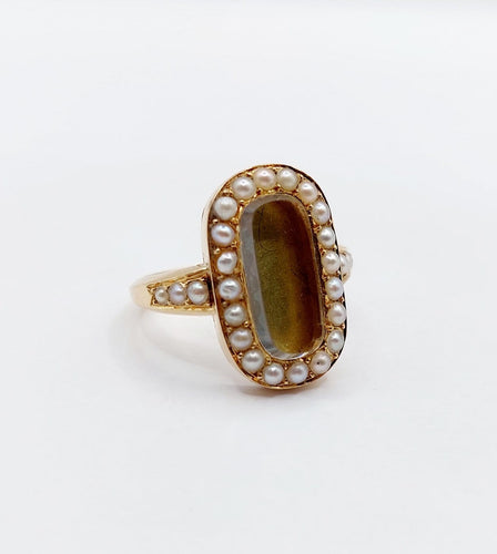 Bague 52 Bague victorienne à secret en or 18K et perles 58 Facettes A07791