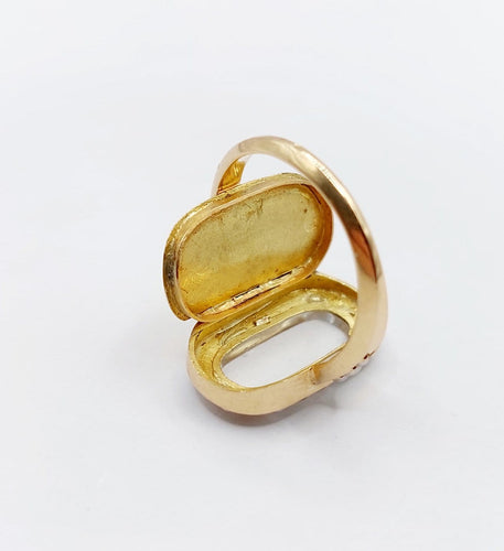 Bague 52 Bague victorienne à secret en or 18K et perles 58 Facettes A07791