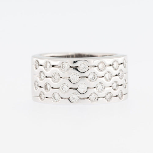 Bague 55 Bague italienne moderne en or blanc 18 carats et diamants 58 Facettes A1863