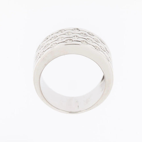 Bague 55 Bague italienne moderne en or blanc 18 carats et diamants 58 Facettes A1863