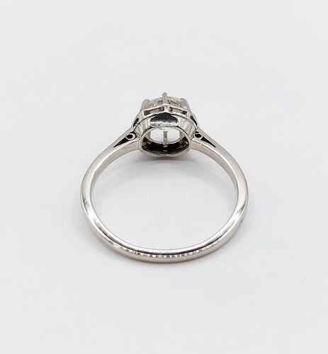 Bague 60.5 Bague solitaire Art déco en or blanc et platine avec diamant 58 Facettes A07744