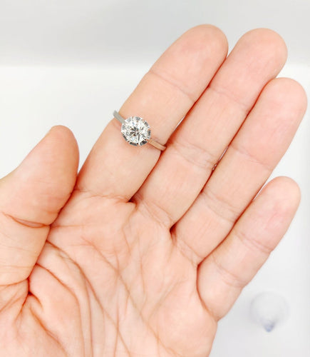 Bague 60.5 Bague solitaire Art déco en or blanc et platine avec diamant 58 Facettes A07744