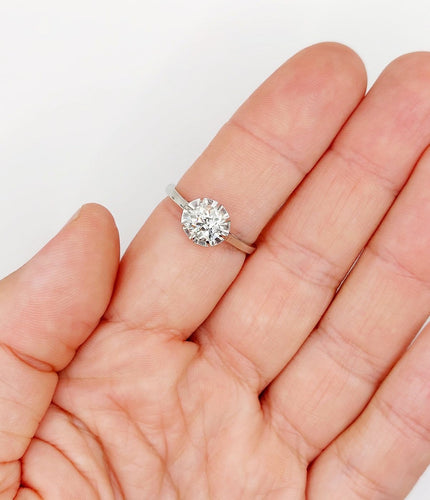 Bague 60.5 Bague solitaire Art déco en or blanc et platine avec diamant 58 Facettes A07744