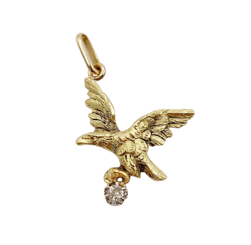 Pendentif Pendentif victorien aigle en or 18k et diamant 58 Facettes A07737