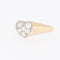 Bague 54 Bague cœur en or jaune et blanc 18 carats et diamants 58 Facettes A1832