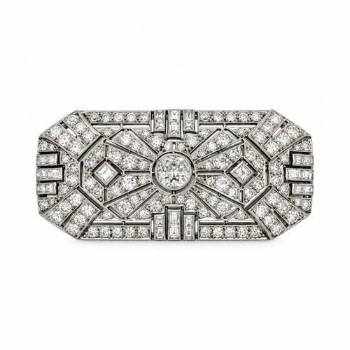 Broche Art déco - Broche en platine et diamants 58 Facettes 1.0001669/1