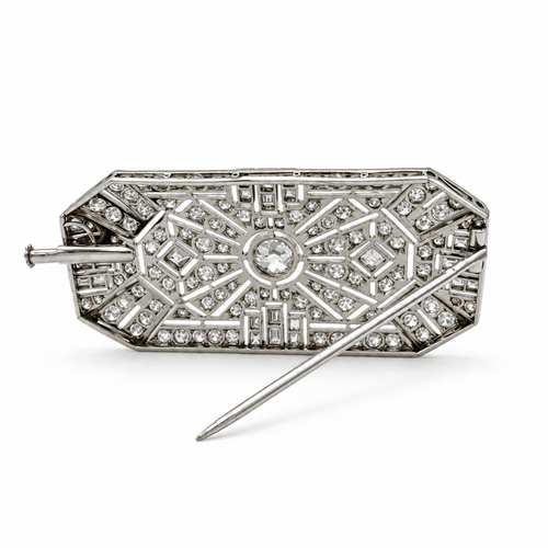 Broche Art déco - Broche en platine et diamants 58 Facettes 1.0001669/1