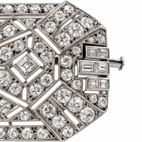 Broche Art déco - Broche en platine et diamants 58 Facettes 1.0001669/1