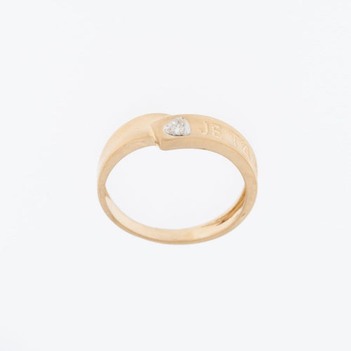 Bague 54 Bague d'amour en or jaune 18 carats et diamant 58 Facettes A1833
