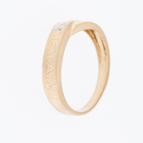 Bague 54 Bague d'amour en or jaune 18 carats et diamant 58 Facettes A1833