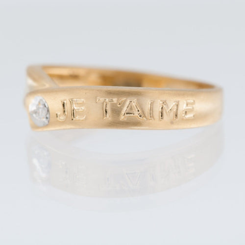Bague 54 Bague d'amour en or jaune 18 carats et diamant 58 Facettes A1833
