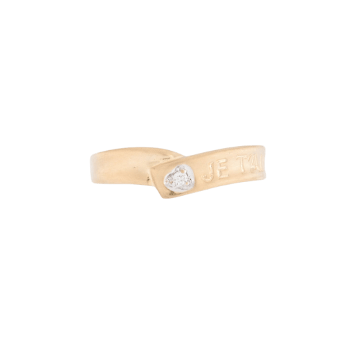 Bague 54 Bague d'amour en or jaune 18 carats et diamant 58 Facettes A1833