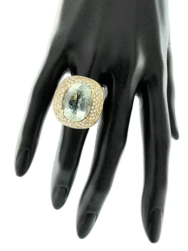 Bague 57 Bague cocktail en or rose avec quartz et diamants 58 Facettes A1952D