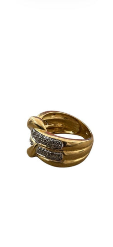 Bague 55 Bague pavée de diamants en or 18 carats 58 Facettes Bague