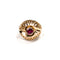 Bague 50 Bague dôme ajourée en or rose, platine et rubis birman 58 Facettes LMB-358