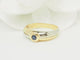 Bague 56 Bague vintage saphir en or jaune et blanc 18 kt 58 Facettes 33810