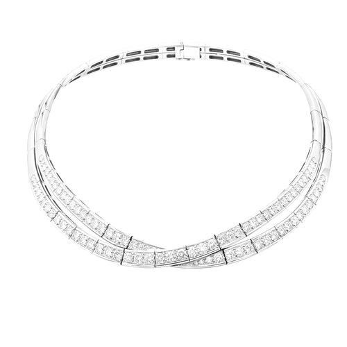 Collier Van Cleef & Arpels Avignon - Collier en or blanc et diamants 58 Facettes 35983