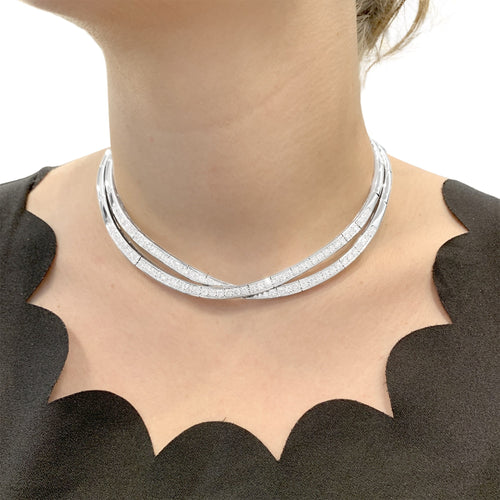 Collier Van Cleef & Arpels Avignon - Collier en or blanc et diamants 58 Facettes 35983