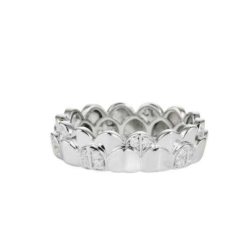 Bague 56 FRED Une Île d'Or - Bague en or blanc et diamants 58 Facettes 129