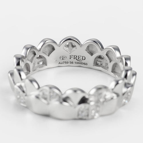 Bague 56 FRED Une Île d'Or - Bague en or blanc et diamants 58 Facettes 129