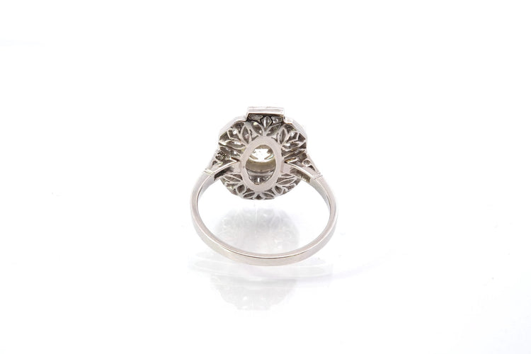 Bague 54 Bague Art déco vintage en platine sertie de diamants 58 Facettes 25715-25766