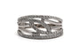 Bague 55 Bague contemporaine en or blanc 18 carats et diamants 58 Facettes B935