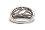 Bague 55 Bague contemporaine en or blanc 18 carats et diamants 58 Facettes B935