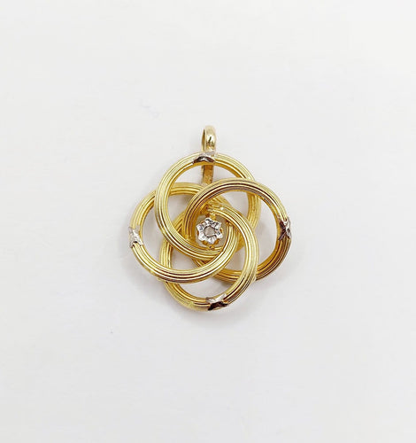 Pendentif Pendentif infini Art nouveau en or 18K et diamant taille rose 58 Facettes A07730