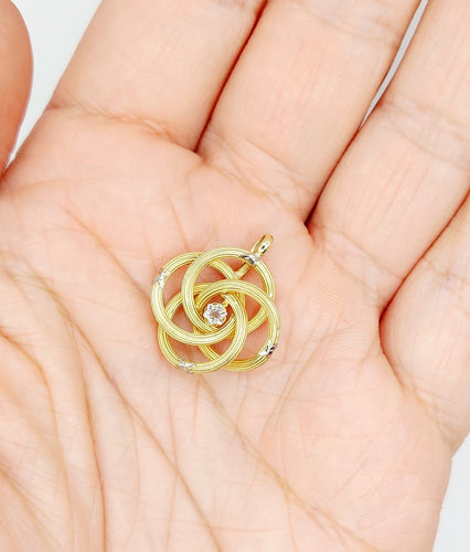 Pendentif Pendentif infini Art nouveau en or 18K et diamant taille rose 58 Facettes A07730