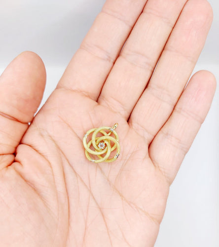 Pendentif Pendentif infini Art nouveau en or 18K et diamant taille rose 58 Facettes A07730