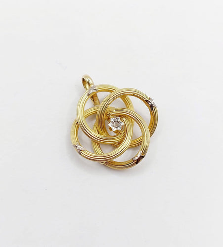 Pendentif Pendentif infini Art nouveau en or 18K et diamant taille rose 58 Facettes A07730