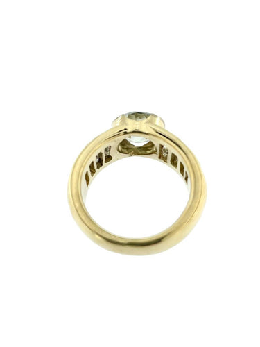Bague 54 Bague rétro italienne en or jaune, péridot et diamants 58 Facettes A1967D