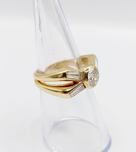 Bague 51 Bague rétro en or 18K et diamants 58 Facettes A07723
