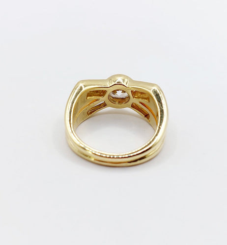 Bague 51 Bague rétro en or 18K et diamants 58 Facettes A07723