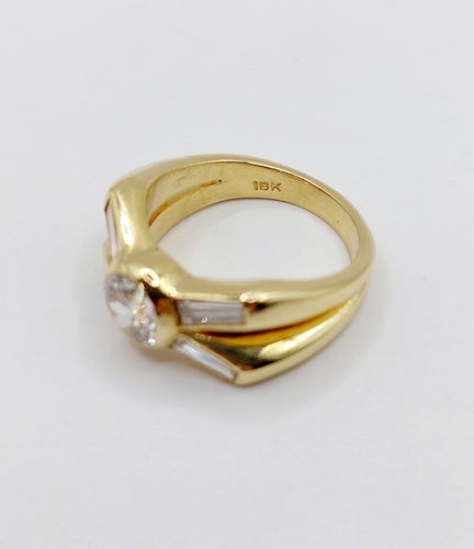 Bague 51 Bague rétro en or 18K et diamants 58 Facettes A07723