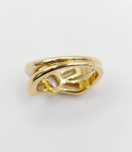 Bague 51 Bague rétro en or 18K et diamants 58 Facettes A07723