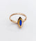 Bague 48.5 Bague marquise victorienne en or rose, pierre bleue et perles 58 Facettes A07715