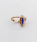 Bague 48.5 Bague marquise victorienne en or rose, pierre bleue et perles 58 Facettes A07715