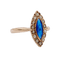 Bague 48.5 Bague marquise victorienne en or rose, pierre bleue et perles 58 Facettes A07715
