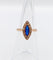 Bague 48.5 Bague marquise victorienne en or rose, pierre bleue et perles 58 Facettes A07715