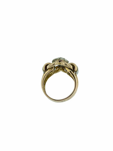 Bague 56 Bague cocktail Art déco en or blanc et rose avec diamants 58 Facettes A1998D
