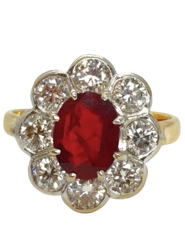 Bague 50 Bague en or jaune avec rubis 1,79 ct et diamants 58 Facettes 2274