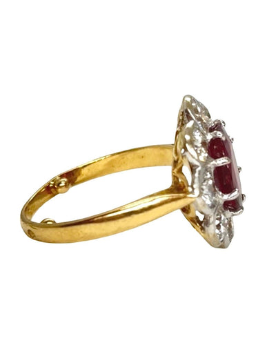 Bague 50 Bague en or jaune avec rubis 1,79 ct et diamants 58 Facettes 2274