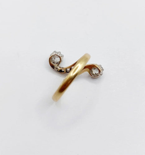 Bague 49 Bague toi et moi en or 18k et diamants taille ancienne 58 Facettes A07711
