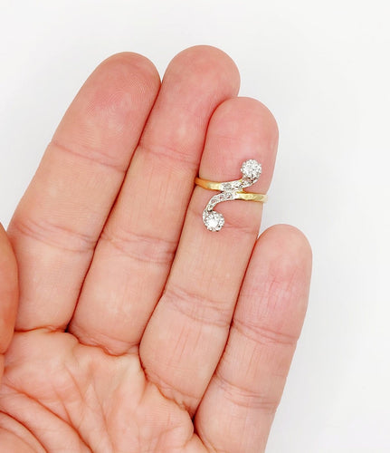 Bague 49 Bague toi et moi en or 18k et diamants taille ancienne 58 Facettes A07711