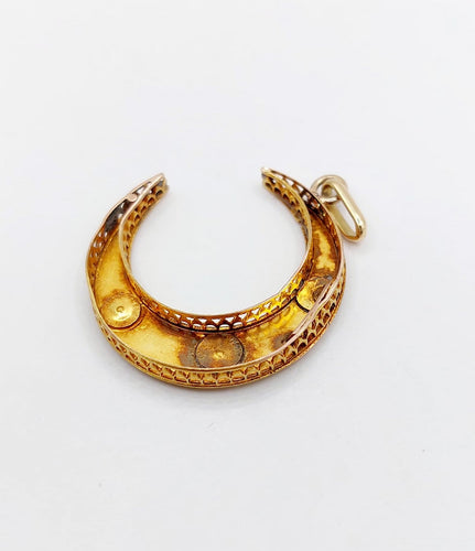 Pendentif Pendentif croissant de lune en or 18K et perles 58 Facettes A07705
