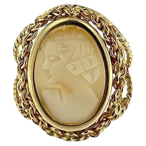 Bague 56 Bague camée de style victorien en or jaune 18 carats 58 Facettes A1999D