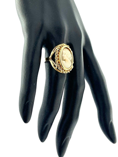 Bague 56 Bague camée de style victorien en or jaune 18 carats 58 Facettes A1999D