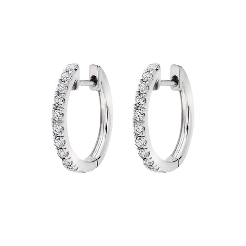 Boucles d'oreilles Embrace - Boucles d'oreilles créoles en or blanc et diamants 58 Facettes GER1356WG